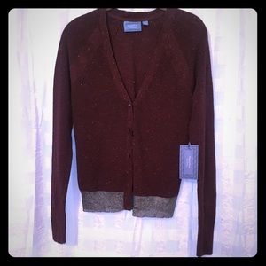 NWT SIMPLY VERA Maroon Sweater Cardigan Size Small